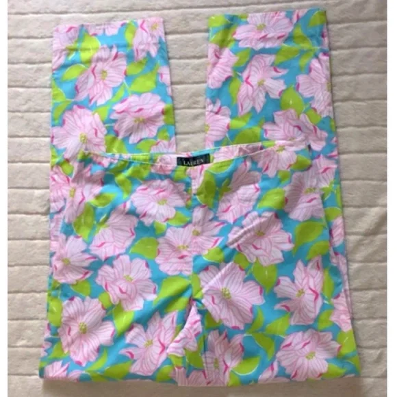 Lauren Ralph Lauren Floral Print Pants Size 2 - Picture 1 of 7
